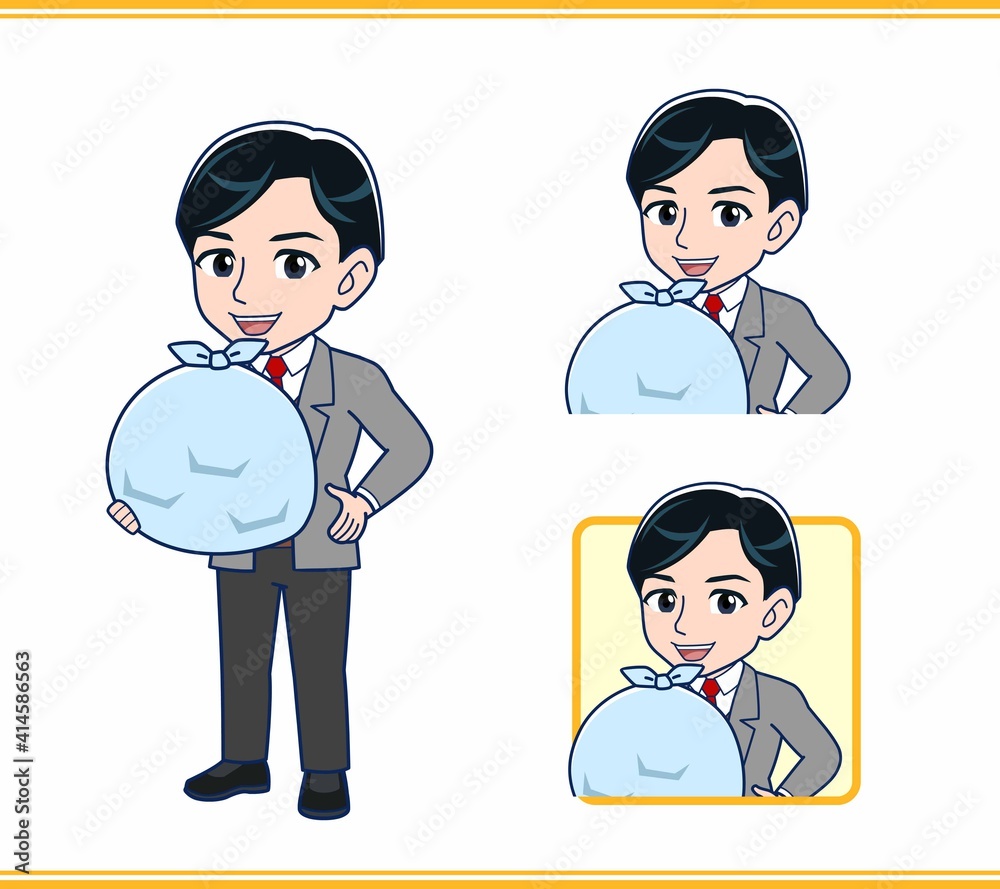 Male teacher in a gray jacket