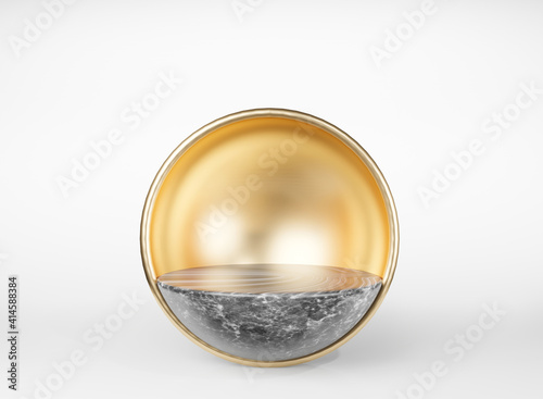 gold marble cycle podium an abstract minimal scene with a geometric form for product presentation, 3d render, 3d illustration