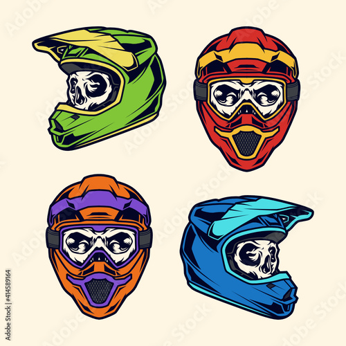 Motocross helmet skull