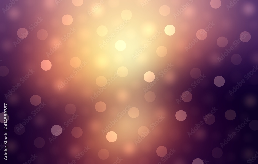 Golden bokeh on dark purple blurred background. Magical night festive decoration. Golden bokeh on dark purple blurred background. Magical night festive decoration.