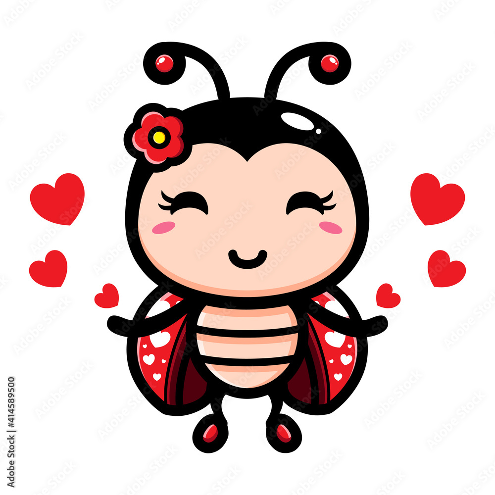 cartoon cute female ladybug vector design Stock Vector | Adobe Stock