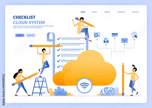 Perform checks on wifi and cloud internet access. Check results of satisfaction survey on hosting service. Can be use for landing page template ui ux web mobile app poster banner website flyer ads