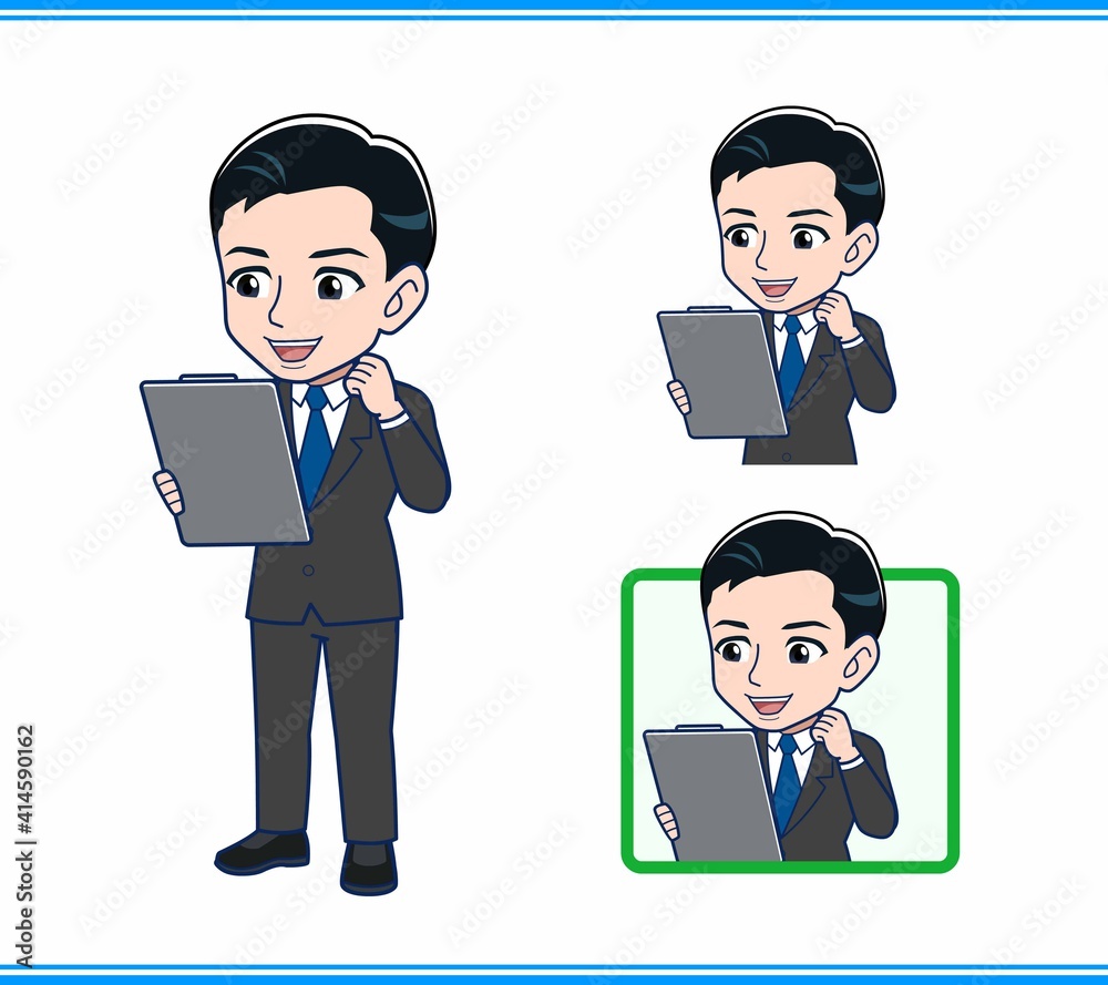 Young office worker man in a black suit Young office worker man in a black suit