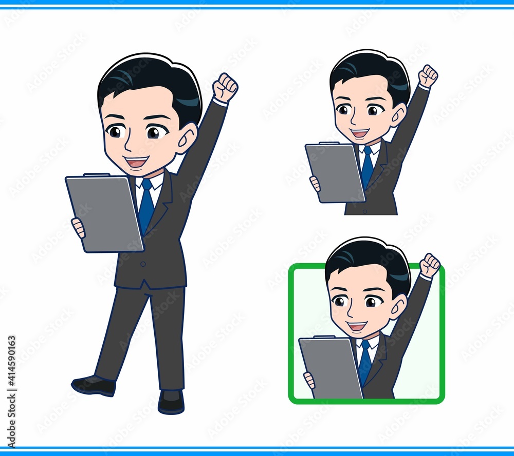 Young office worker man in a black suit Young office worker man in a black suit