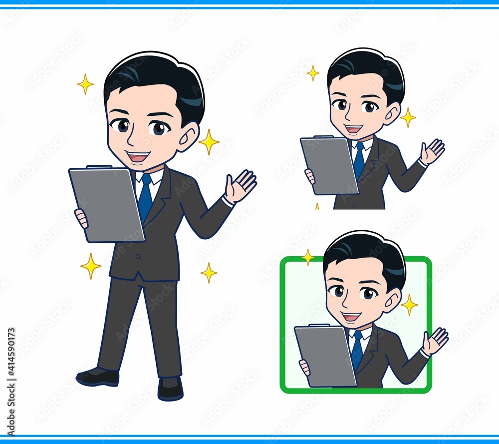Young office worker man in a black suit Young office worker man in a black suit
