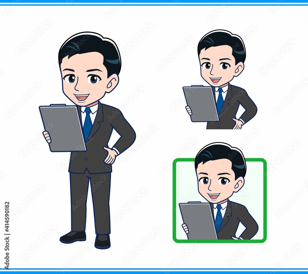 Young office worker man in a black suit Young office worker man in a black suit