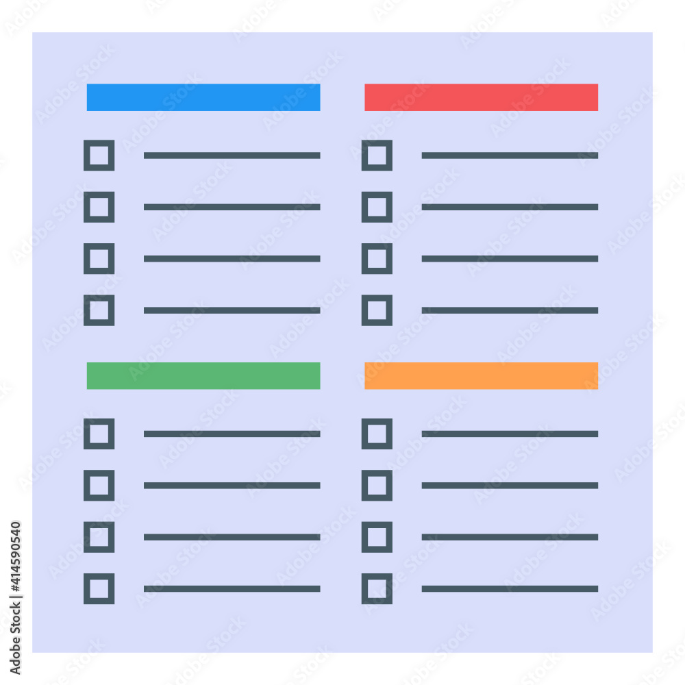 A flat checklist layout design
A flat checklist layout design