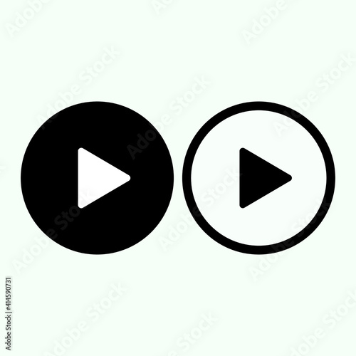 Free Download Play button icon in trendy flat style isolated on grey background. Play symbol for your web site design, logo, app, UI. Vector illustration - GFXLoad