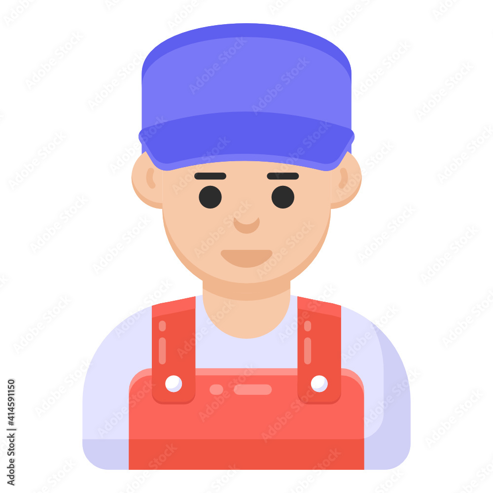 Person with cap denoting flat icon of mechanic
Person with cap denoting flat icon of mechanic