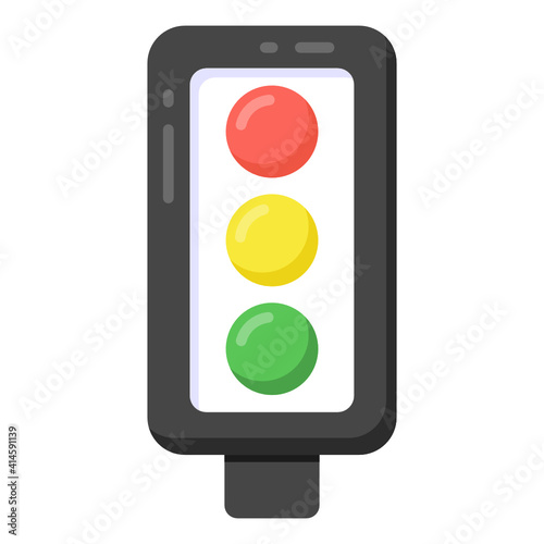 
Traffic signals flat editable icon, stoplight 
