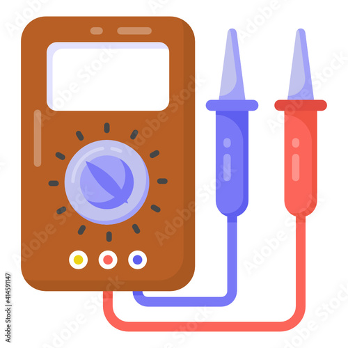 
Electric tool flat style icon of multimeter 
