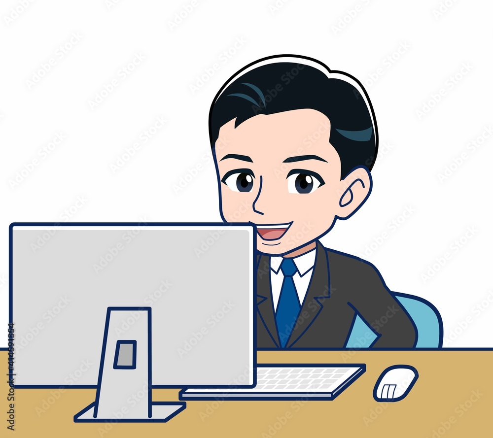 Young office worker man in a black suit Young office worker man in a black suit
