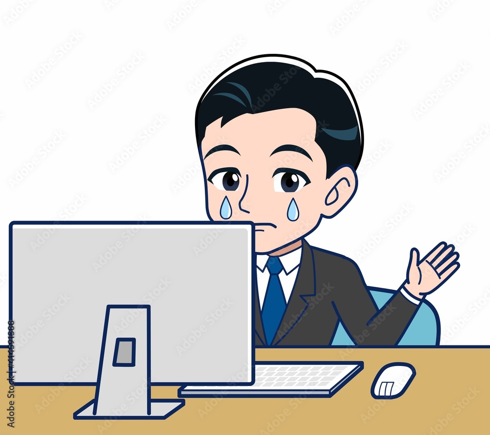 Young office worker man in a black suit Young office worker man in a black suit