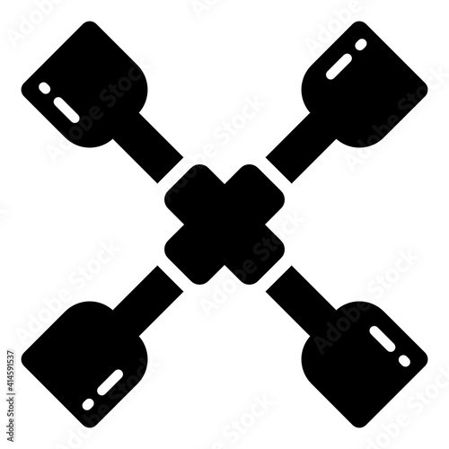 
Repairing tool, flat icon of wheel brace 
