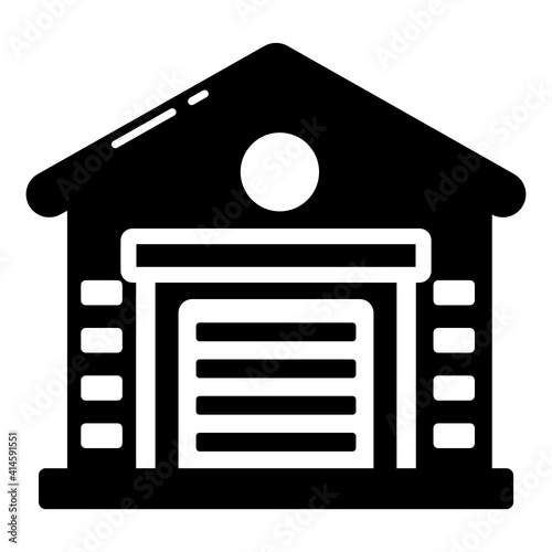 
Flat style icon of car garage, editable vector 
