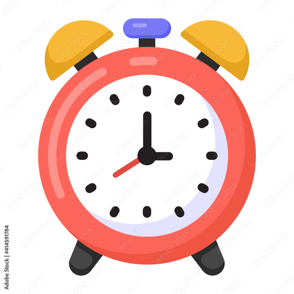 An alarm clock icon in editable flat style, ringing clock
An alarm clock icon in editable flat style, ringing clock
