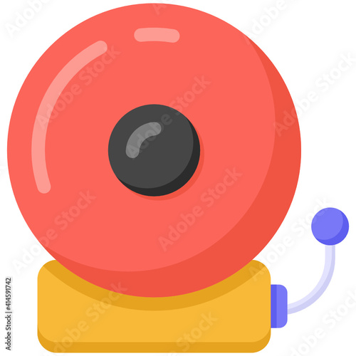 
A notification bell, flat vector of school bell 
