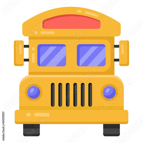 
A trendy icon of school bus in flat design
