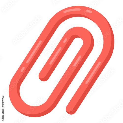 
Wire or plastic bent to hold paper, paper clip vector 
