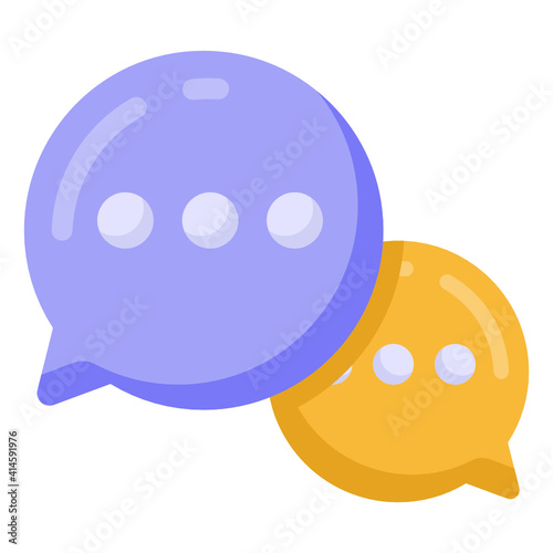 
Two chat bubbles denoting concept of communication icon
