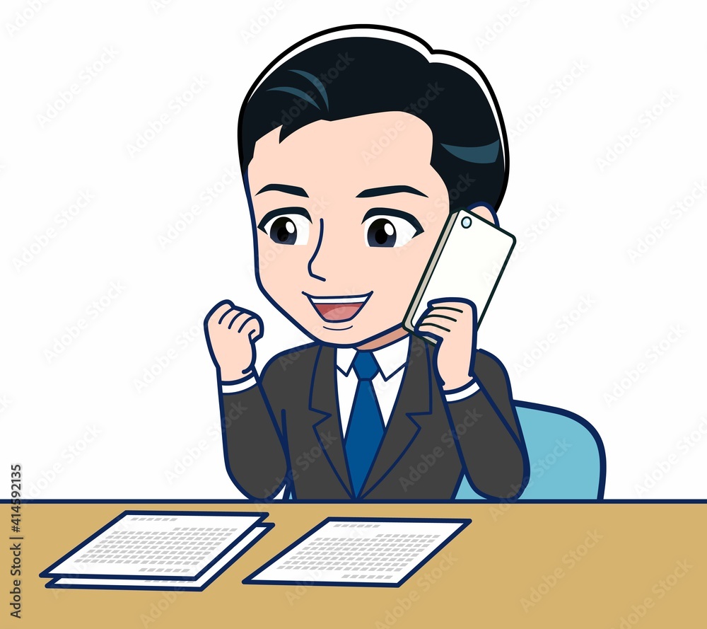 Young office worker man in a black suit Young office worker man in a black suit