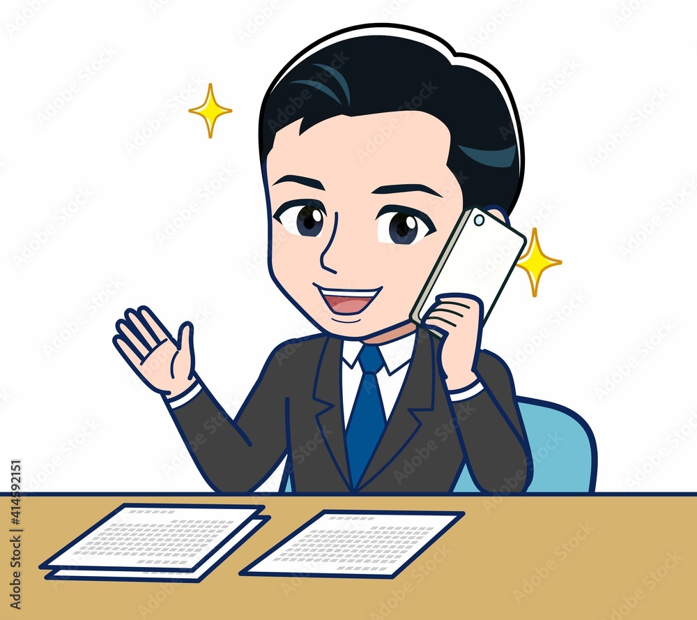 Young office worker man in a black suit Young office worker man in a black suit