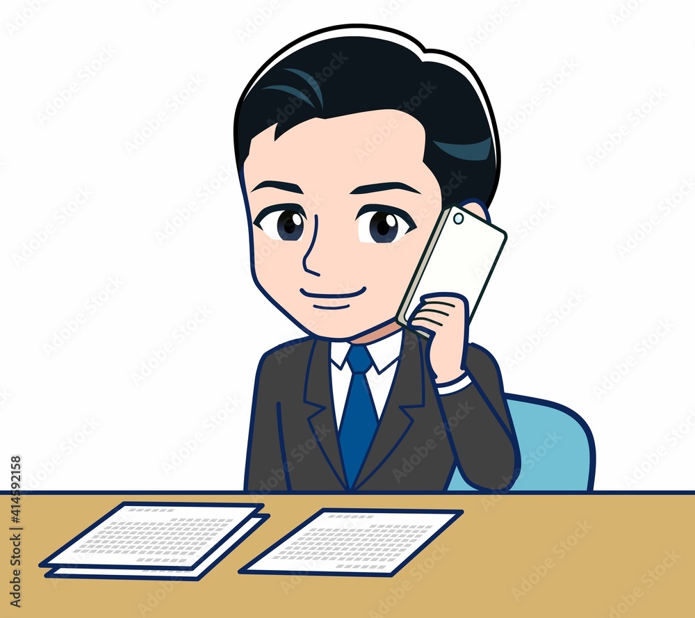 Young office worker man in a black suit Young office worker man in a black suit