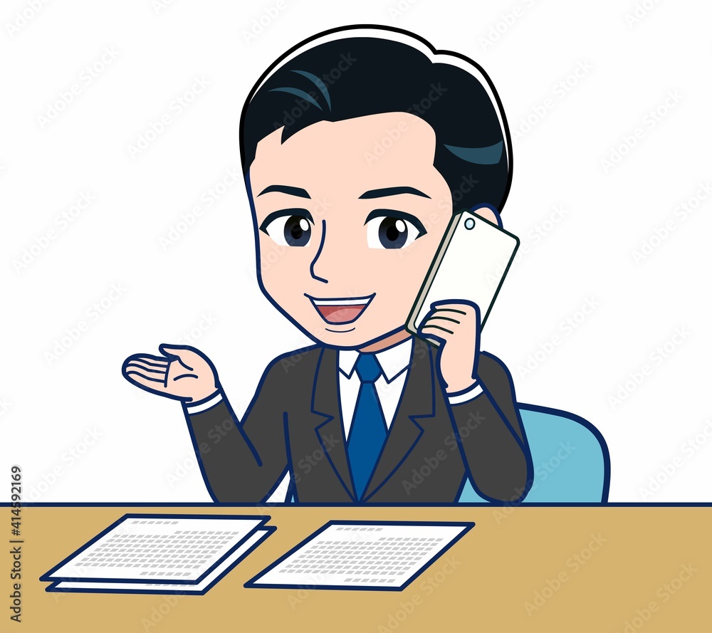 Young office worker man in a black suit Young office worker man in a black suit