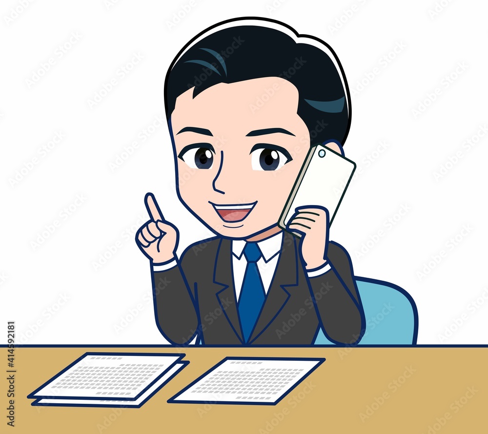 Young office worker man in a black suit Young office worker man in a black suit
