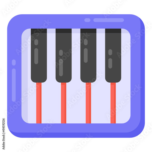 
Musical keyboard, piano vector in flat design 

