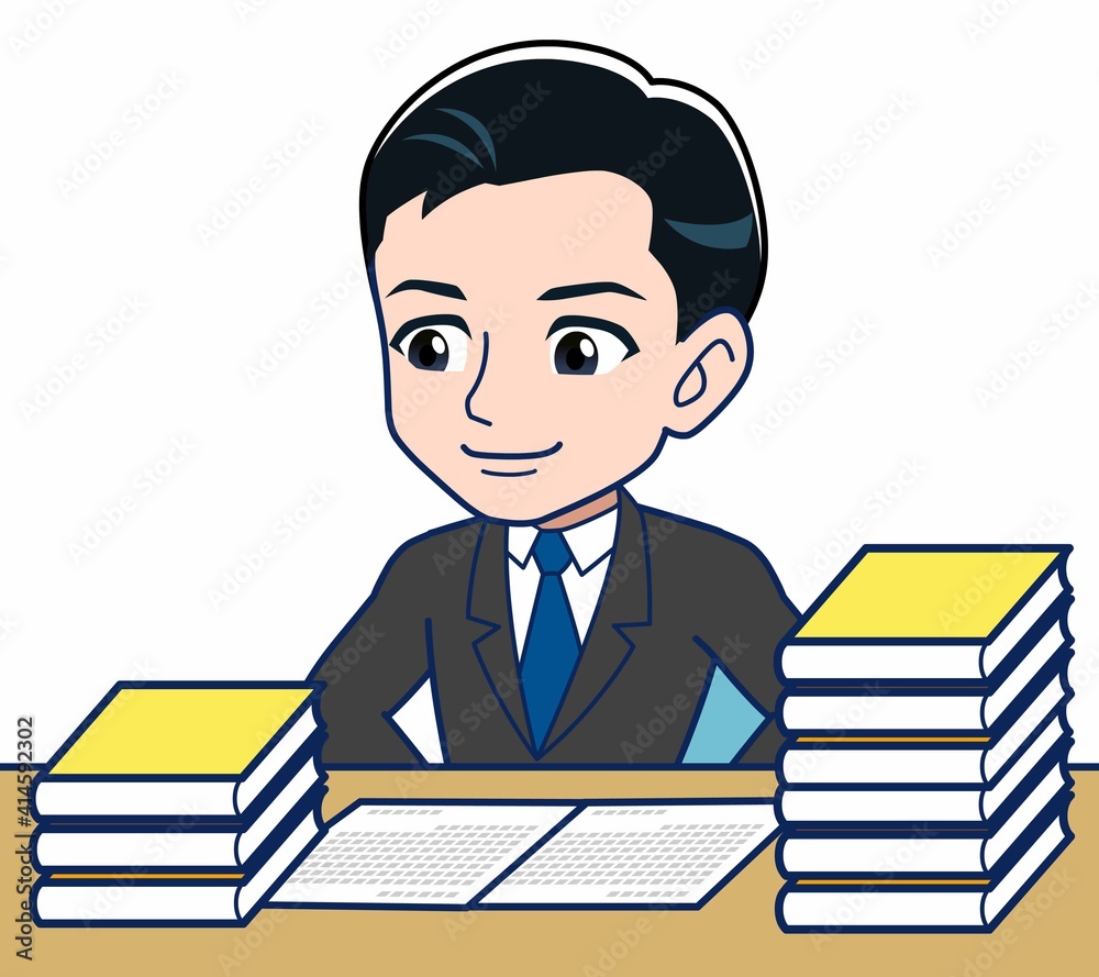 Young office worker man in a black suit Young office worker man in a black suit