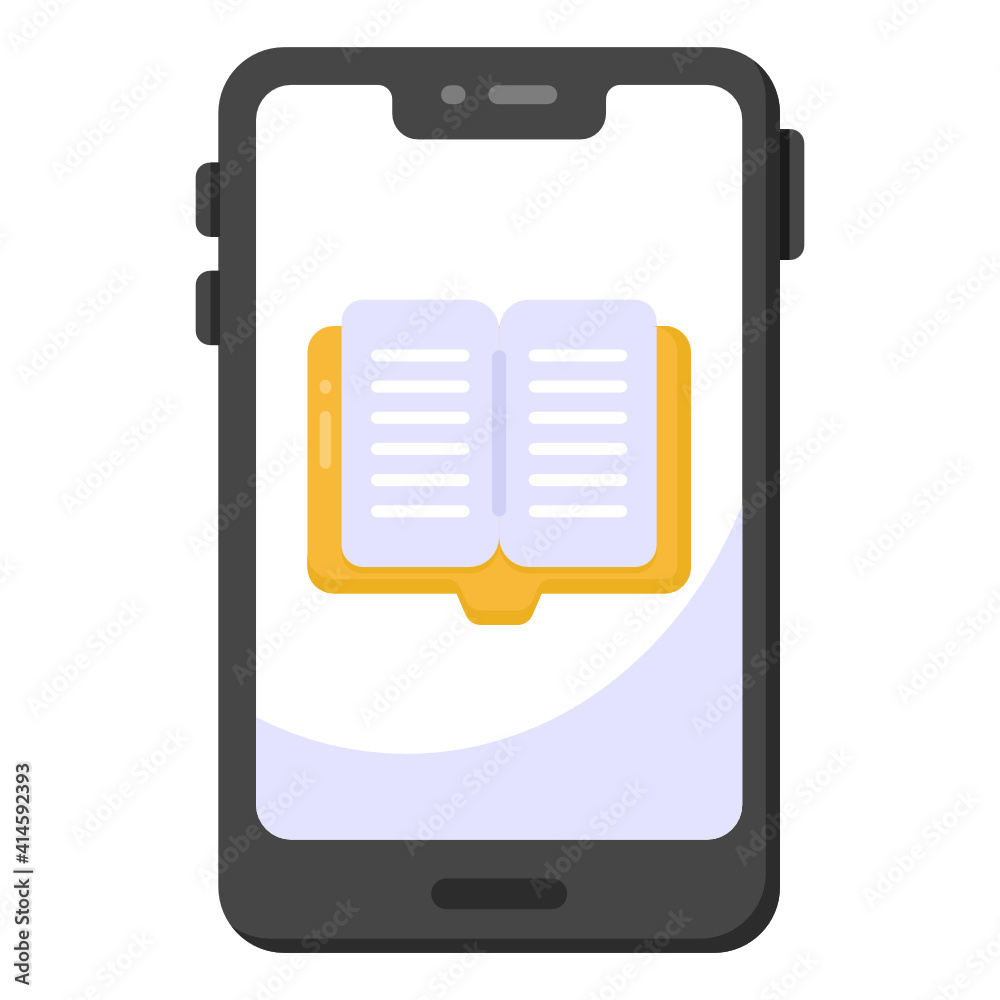 Booklet inside smartphone, mobile book icon
Booklet inside smartphone, mobile book icon