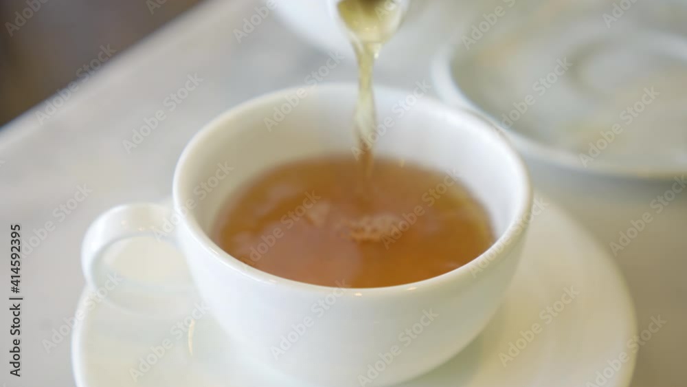 Afternoon tea, Earl Grey tea in restaurant background, 4K Afternoon tea, Earl Grey tea in restaurant background, 4K