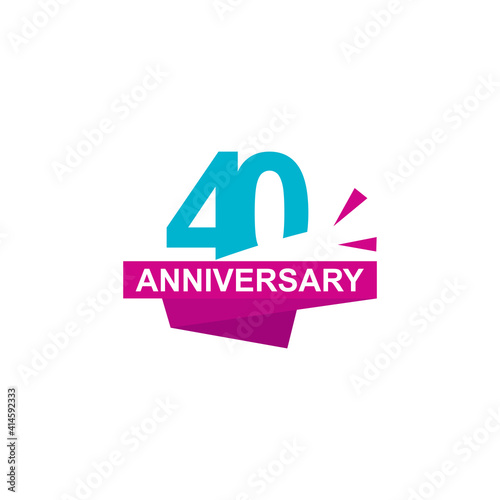 40 year anniversary celebration vector template design illustration