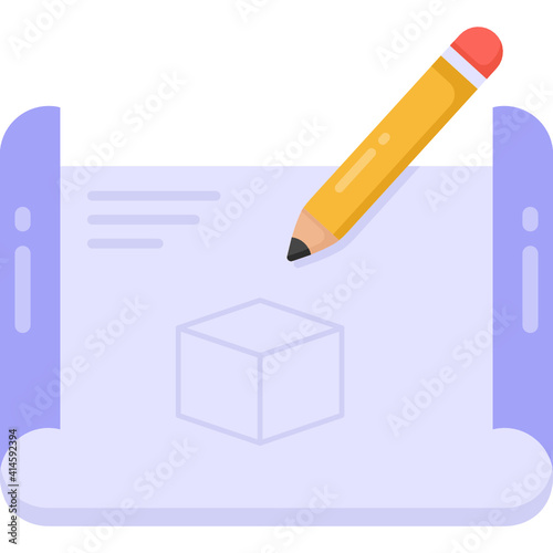 
Article writing,  flat icon of article writing 

