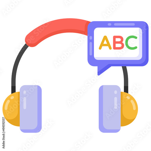 
A flat design of audio lesson icon

