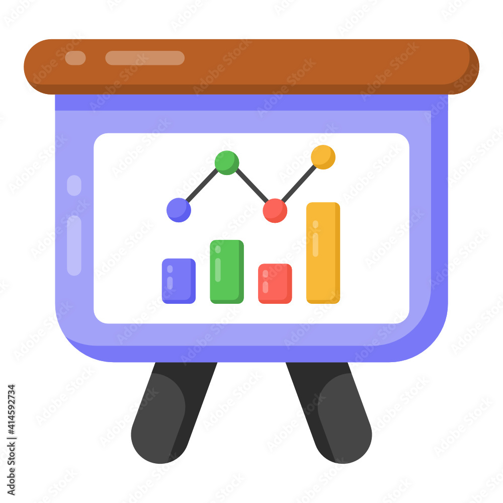 
Bar chart with upward arrow, graphical presentation icon

