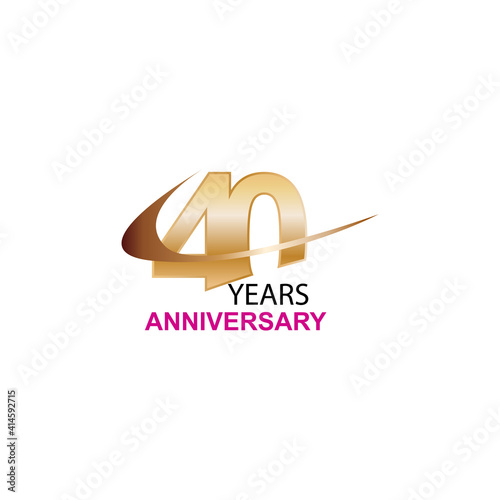 40 year anniversary celebration vector template design illustration