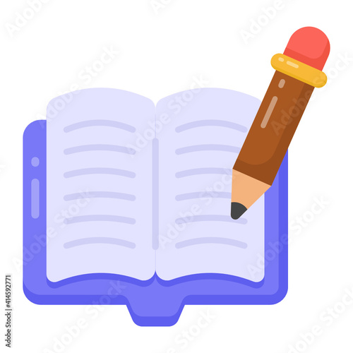
A flat design of writing book icon

