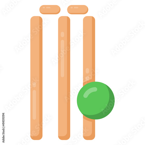 
Wicket flat style editable icon, cricket equipment 

