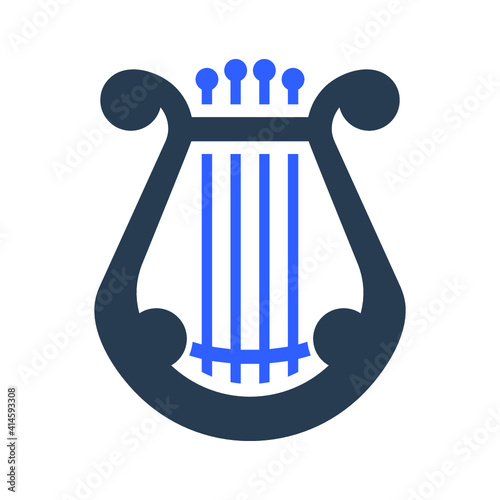 Lyre musical instrument icon