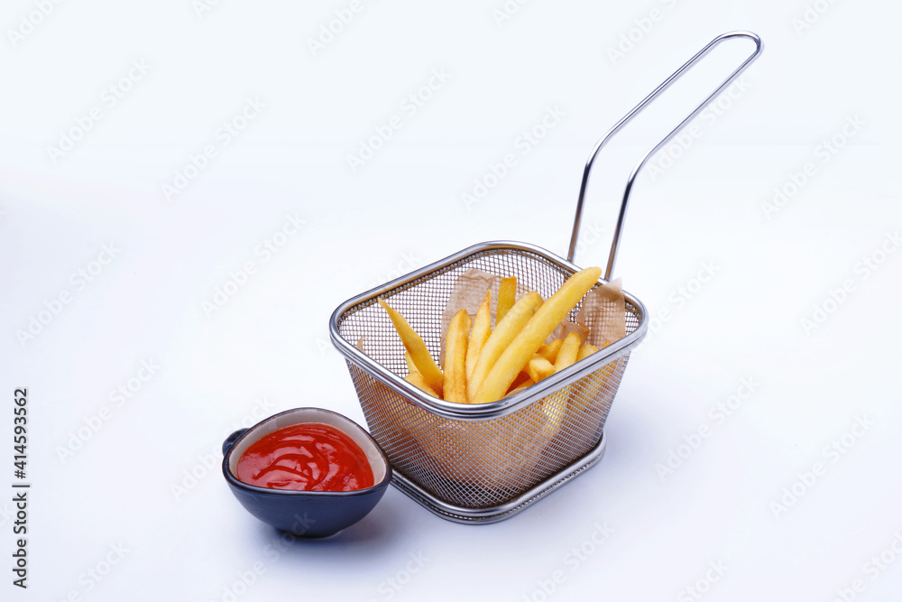 French fries and red souce French fries and red souce