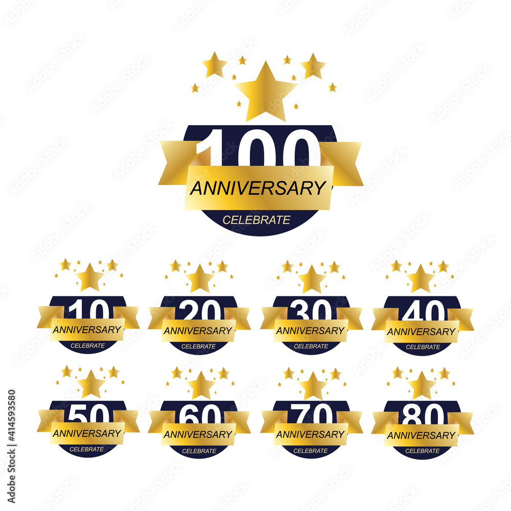 Fototapeta premium set year anniversary celebration vector template design illustration