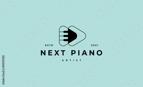 piano play forward logo Vector Design illustration