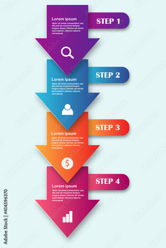 Vector infographics design template on the white background, diagram, annual report, web design. Business concept with 4 step, steps or processes. Vector infographics design template on the white background, diagram, annual report, web design. Business concept with 4 step, steps or processes.