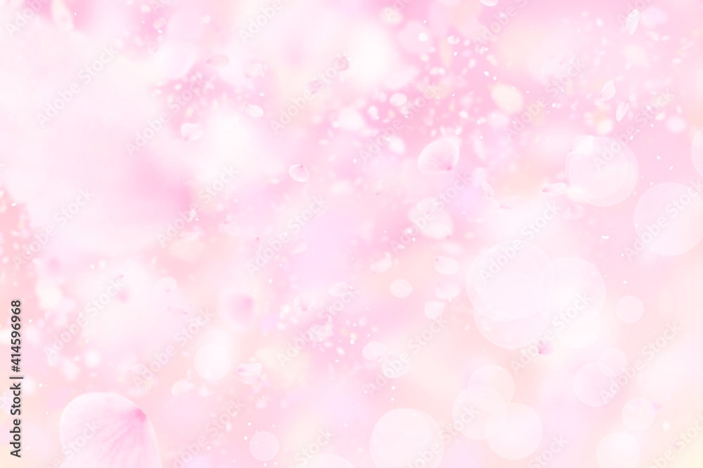 Spring cherry blossom petals with a glittering pink background 5274