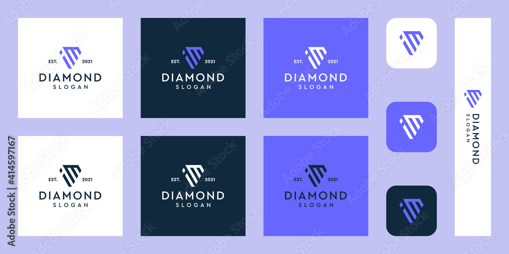 combination of the letters iM monogram logo with abstract diamond shapes. Hipster elements of typographic design. icons for business, elegance, and simple luxury. Premium Vectors.