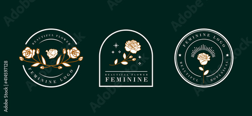 beauty feminine flower logo design