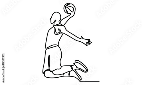 Continue line of basketball player