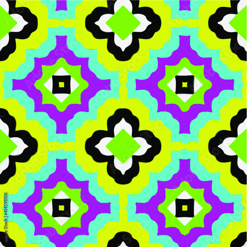 Seamless pattern with multicolored shapes.